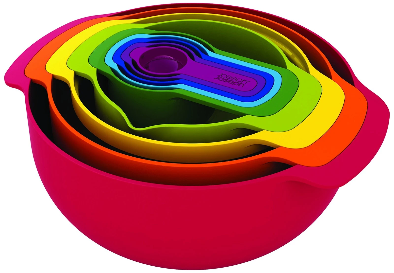 Joseph Joseph Nest 9 Plus, 9 Piece Compact Food Preparation Set with Mixing Bowl