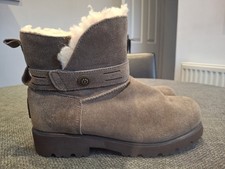 Bearpaw Womens Suede Sheepskin Lined Winter Boots Brown Fur Lined Boots UK 5