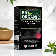 Pack of 5 INDUS VALLEY 100 Organic Henna Hair Color Soft Black -100 g Unisex
