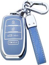 Key Fob Cover Case Compatible with Toyota RAV4 Prime Corolla Cross Blue