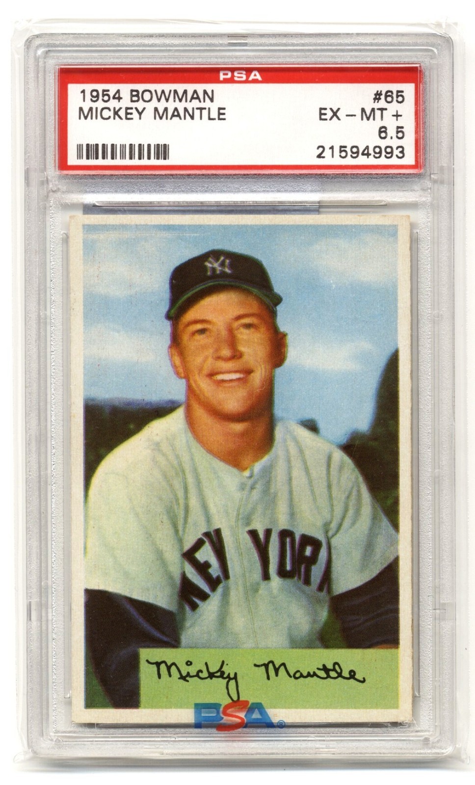 1954 Bowman #65 Mickey Mantle -- PSA 6.5 -- YANKEES HOF centered PWCC-A FREESHIP