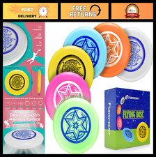 175g Outdoor Flying Disc Set - Glow in the Dark Frisbee for Beach, Pool, Camping