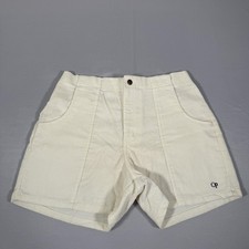 Vintage Ocean Pacific Shorts Mens 36 Corduroy Cream Elastic Waist OP Surf 90s