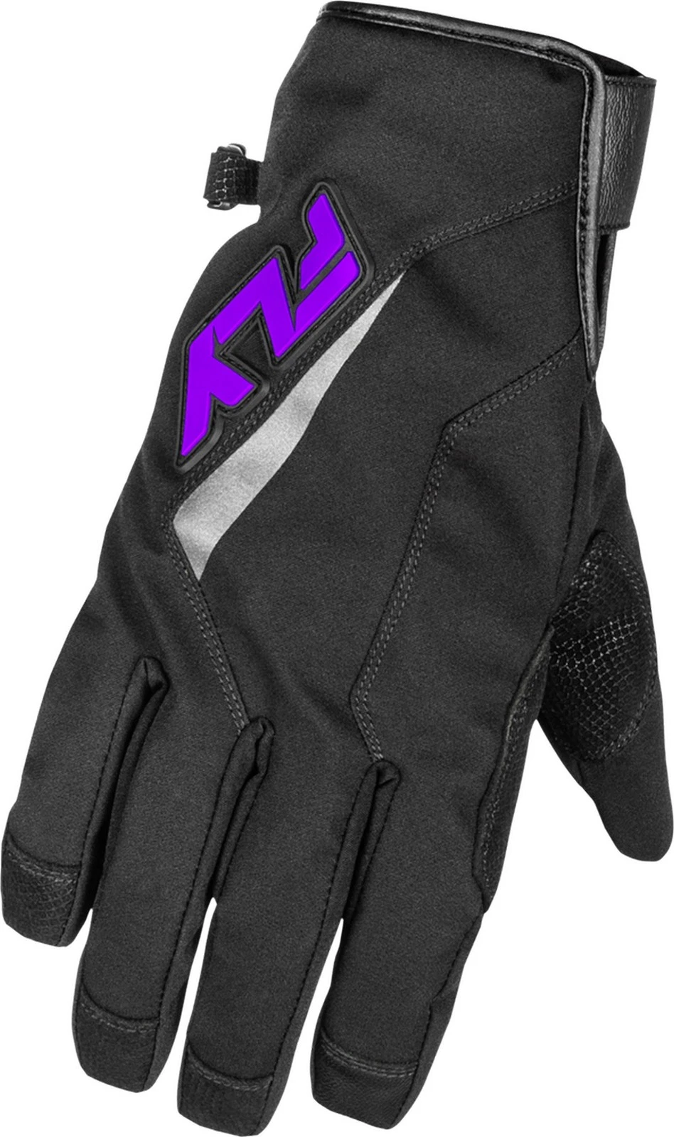 Fly Racing Title Long Mens Snow Gloves Black/Purple