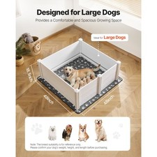 VEVOR Dogs Whelping Box, 48 x 48 x 18.1 inch, Plastic PVC Puppies Playpen with H