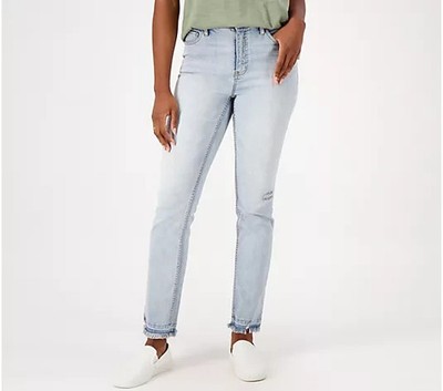 Candace Cameron Bure Womens Pacific Denim Release Hem Jeans Size 22W Distressed