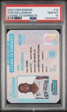 2023-24 CONTENDERS ZION WILLIAMS LICENSED TO DOMINATE SSP PELICANS GEM MT PSA 10