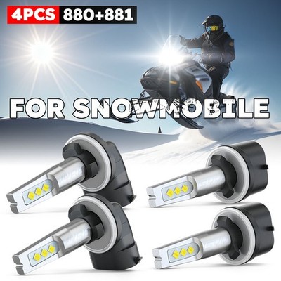 4x 880 & 881 LED Headlight Lamp Combo Bulbs For Arctic Cat Crossfire 8 2010-2011