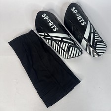 Soccer Shin Guards Kids Football Game Shock Reducer Protector Black Size Youth L