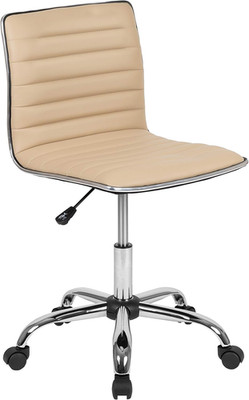 Computer Swivel Chair Office Low Back Armless Ribbed Choose Your Color