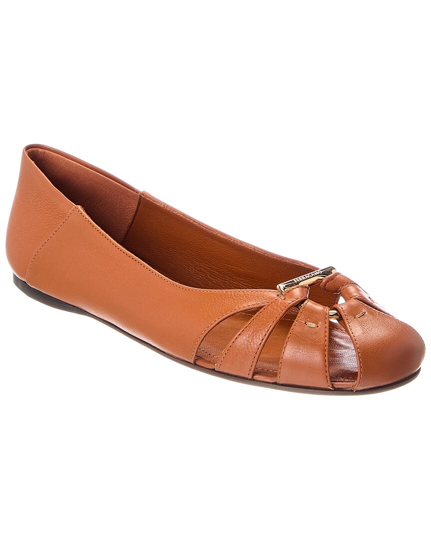 Ferragamo Aurelie Leather Ballet Flat Women's Brown 6.5 D