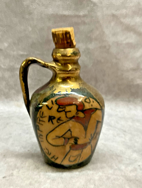 Antique Small Rene Brenner Ceramic Pitcher Jug Bayeux Tapestry