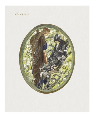 Bezauberndes Vintage Wandkunst Poster - Witch s Tree Illustration