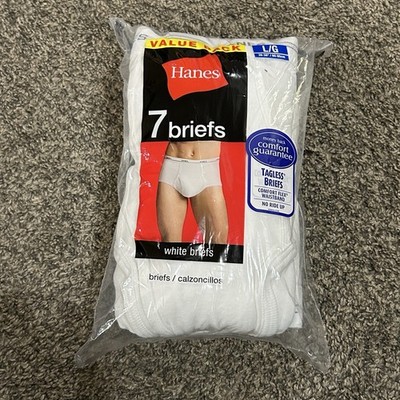 Hanes FreshIQ Tagless Comfort Flex Waistband Brief for Men, Size Large -...