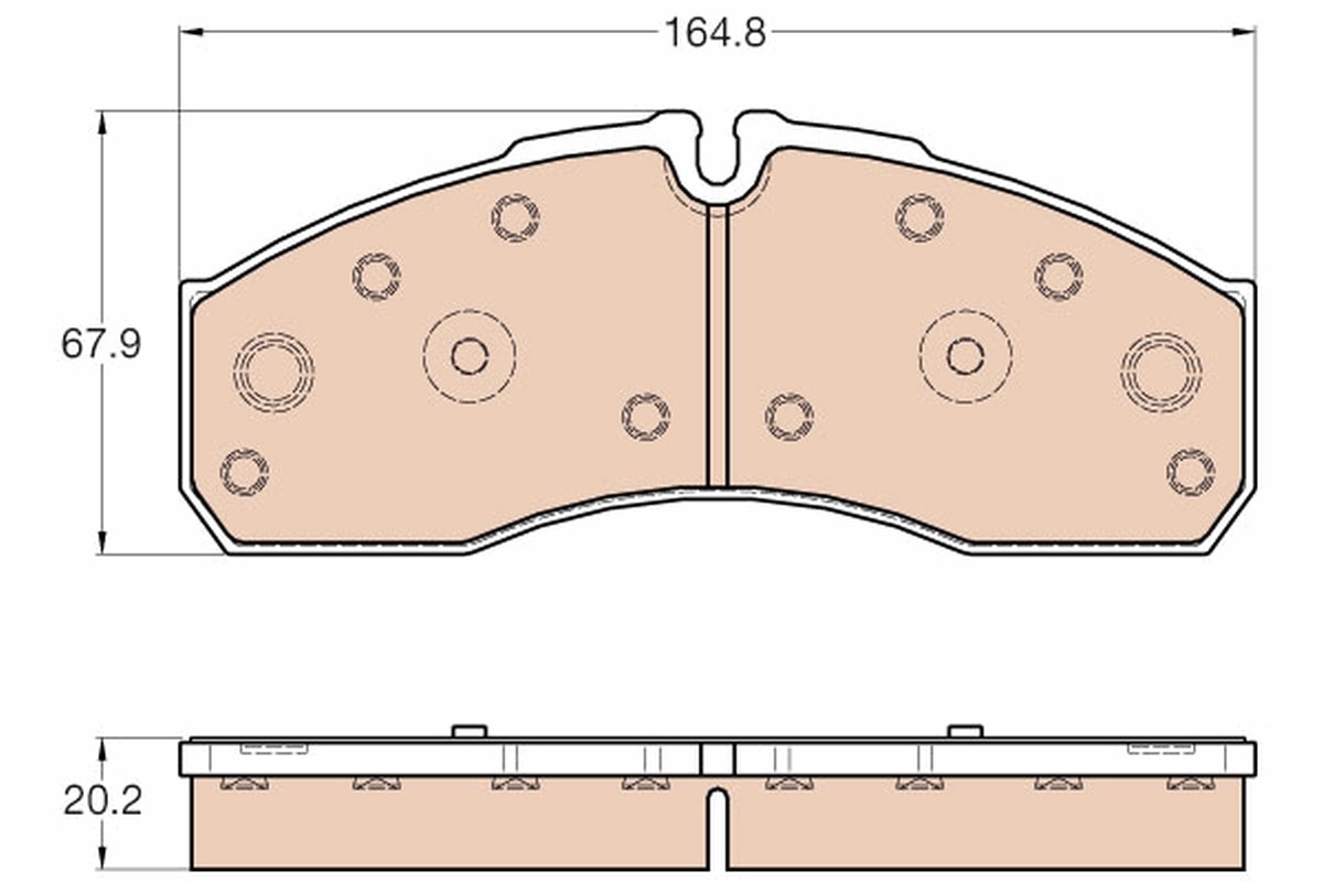 Front TRW-OE GDB3567 Brake Pad Set, disc brake for IVECO