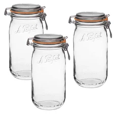Super Jar - 1.5L French Glass Canning Jars w/Round Body Wide Mouth Airtight Lid