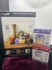 Masontops Complete Mason Jar Fermentation Kit Easy Wide Mouth Jars + Tough Bands