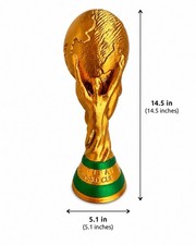 Life Size FIFA World Cup Trophy Replica 14.5&rdquo; Gold Silk 3D Printed Fan Gift