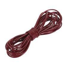 5.5 Yard 2mm Round Leather Cord Lacing String for DIY Crafts, Wine Red