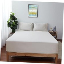 Size Fitted Sheet Only 100 Egyptian Cotton 600 Thread Count, King Light Beige