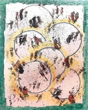 Color and Shapes Abstract Expressionism 16x20 Signed Original Mixed Media Art