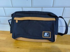 🖤 Borsa a tracolla/messaggero Starter - Nuova con etichette - Tela nera ed ecopelle marrone