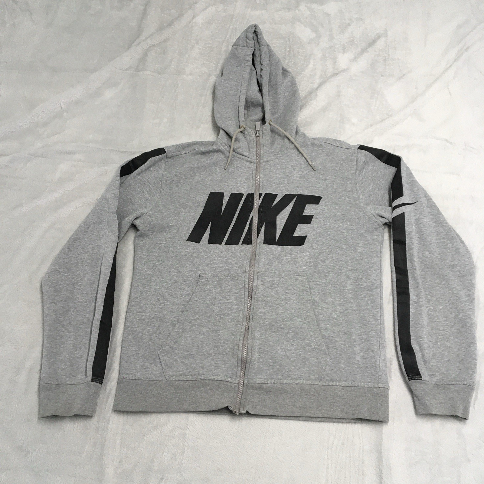 Nike Spell Out Full Zip Hoodie Grey Medium