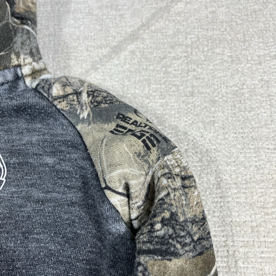 Jaqueta camuflada Realtree Edge criança tamanho 3T cinza e verde caça zíper completo - Imagem 4 de 4