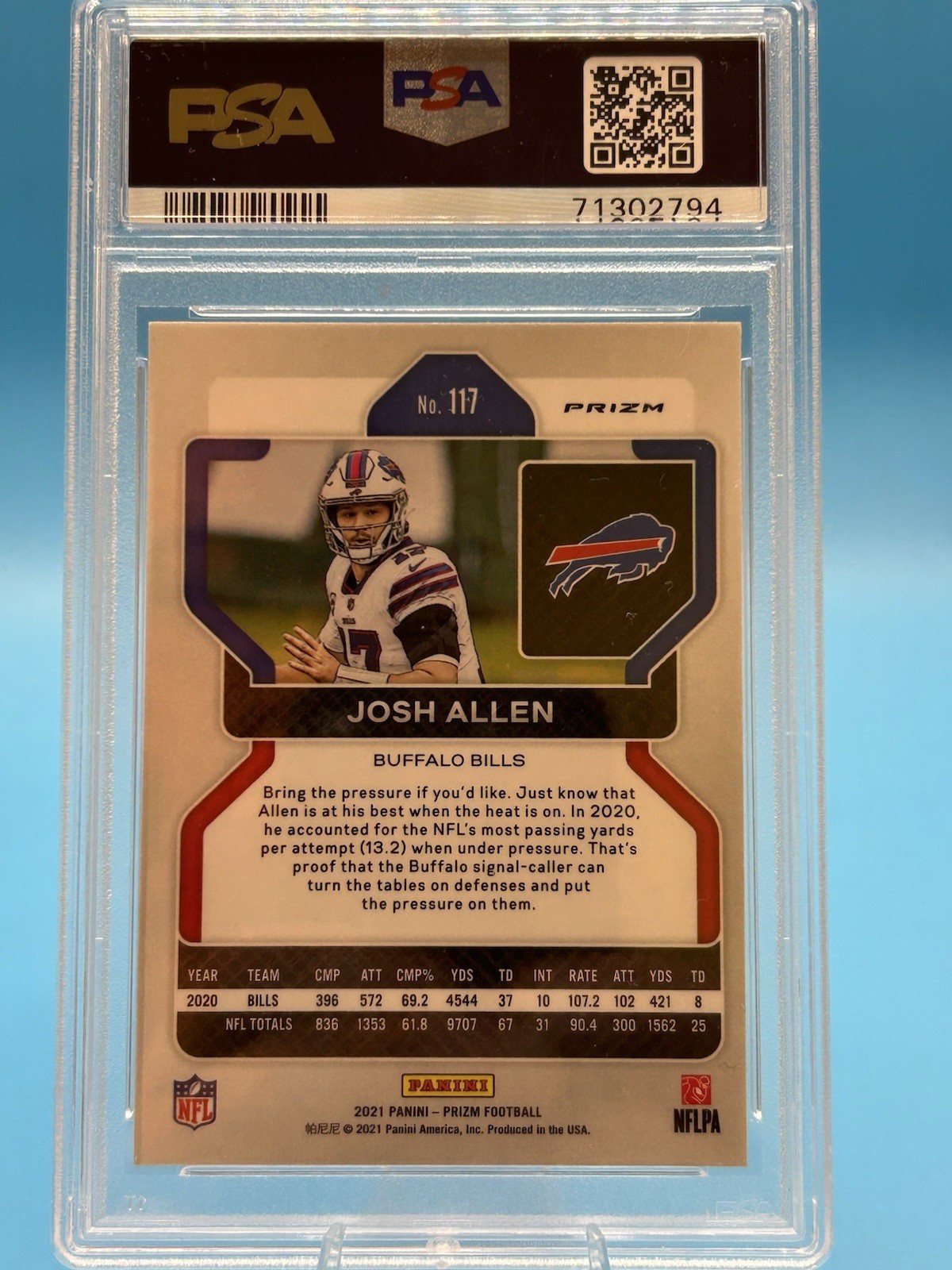 2021 Prizm Josh Allen Orange Disco Prizm  PSA 9 MINT Buffalo Bills #117 view 18