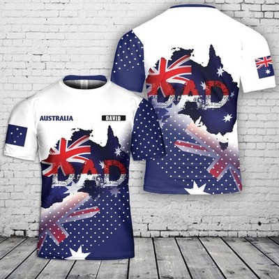Custom Name Dad Australia Map, Father's Day T-Shirt Gift For Dad