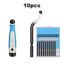 Deburring Tool with Spring Loaded Blade Attachment and 10 Replaceable Blades