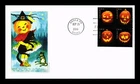DR JIM STAMPS US HALLOWEEN JACK O LANTERNS FDC SETENANT PANDA CACHET COVER