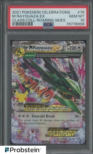 2021 Pokemon Celebrations Class. Coll. Roaring Skies #76 M Rayquaza EX PSA 10