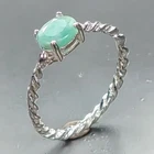 Fine Art jewelry Emerald Ring 925 Sterling Silver Size 7.25 /R465352