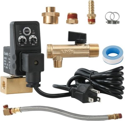 Automatic Electronic Tank Drain Kit, 1/4'' NPT Timer Operated Compressor Air Drai