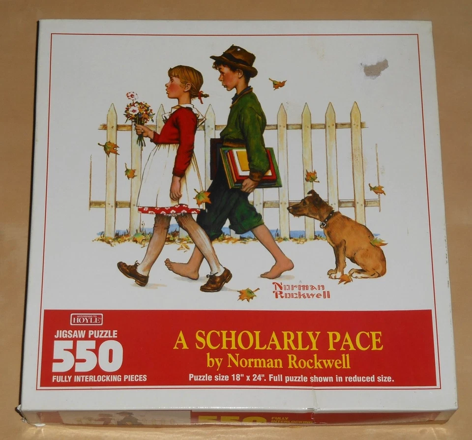 Scholarly Pace 550 Piece Jigsaw Puzzle Hoyle 8588 Norman Rockwell 1997 COMPLETE - Image 2 of 3