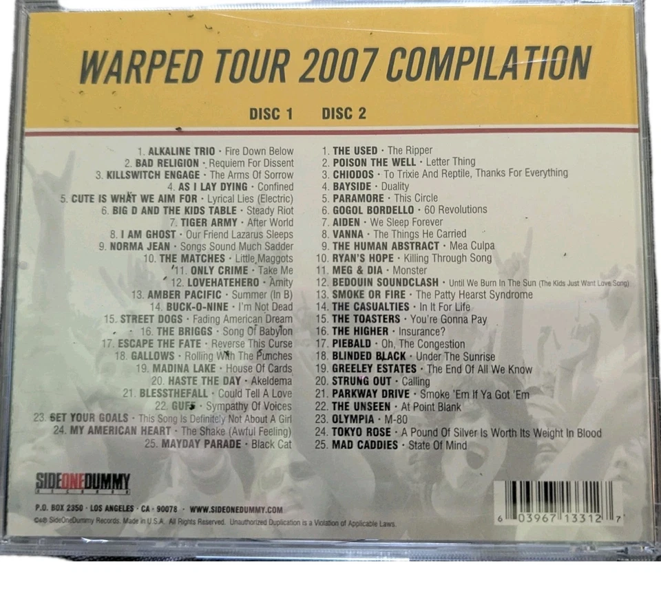 Warped Tour 2007 / Various (CD, 2007) - Изображение 2 из 4