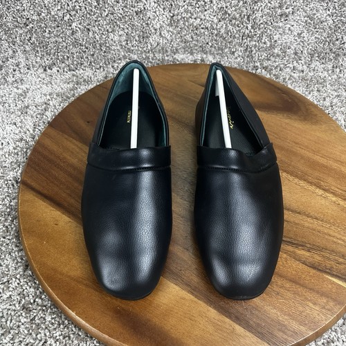 Pamir SF729 Mens Premium Leather Slip-On Moccasins Size 10 Slippers Shoes Black - Picture 5 of 13