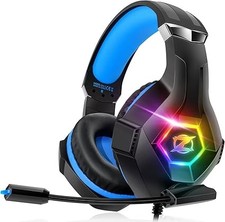 Gaming Headset Stereo Surround Sound Gaming Headphones with Breathing RGB Light