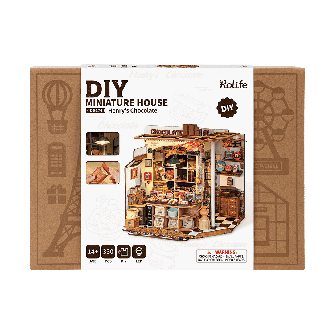 Rolife Build Your Own Miniature House Henry’s Chocolate for Ages 14+
