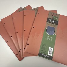 Mead Five Star 2 Pocket Plastic Folder Recycled Polypropylene Salmon Lot of 5