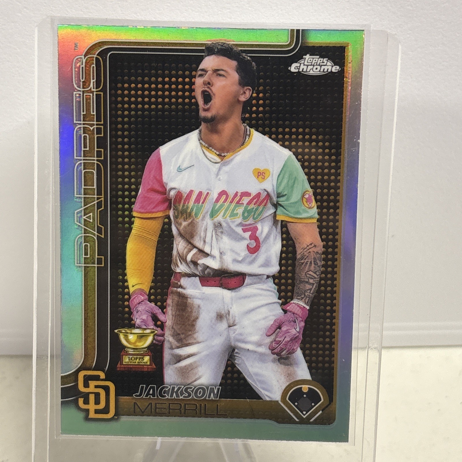2025 Topps Chrome Jackson Merrill Lightboard Logo Refractor SP #61