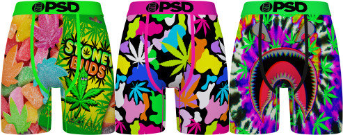 Мужские трусы-боксеры PSD Neon Cannabis Multi из 3-х упаковок - XL