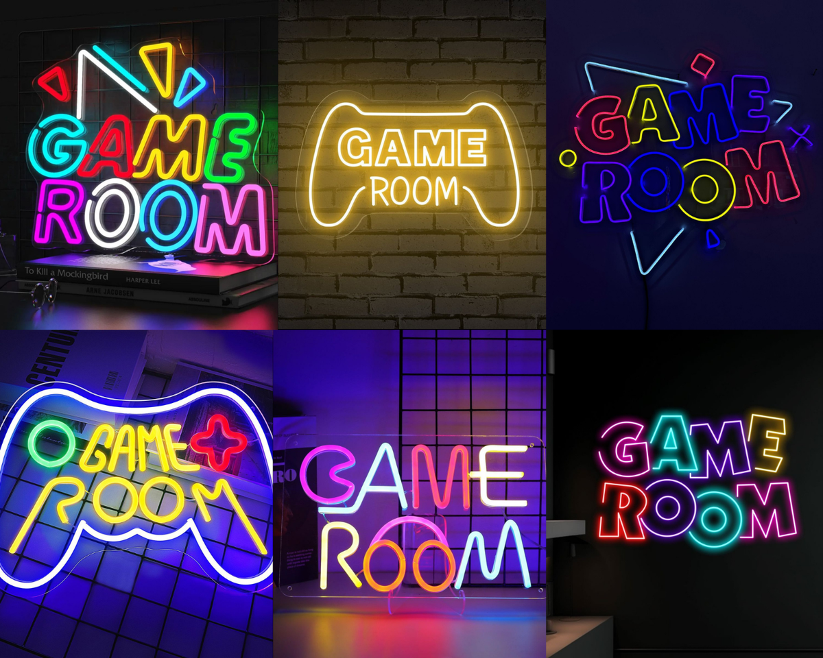 Game Room Neon Sign - LED Gamer Wall Decor for Video Game Room