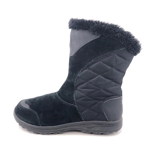 Columbia Ice Maiden II Slip Winter Boots Womens Size 8.5 EUR 39.5 Black Leather