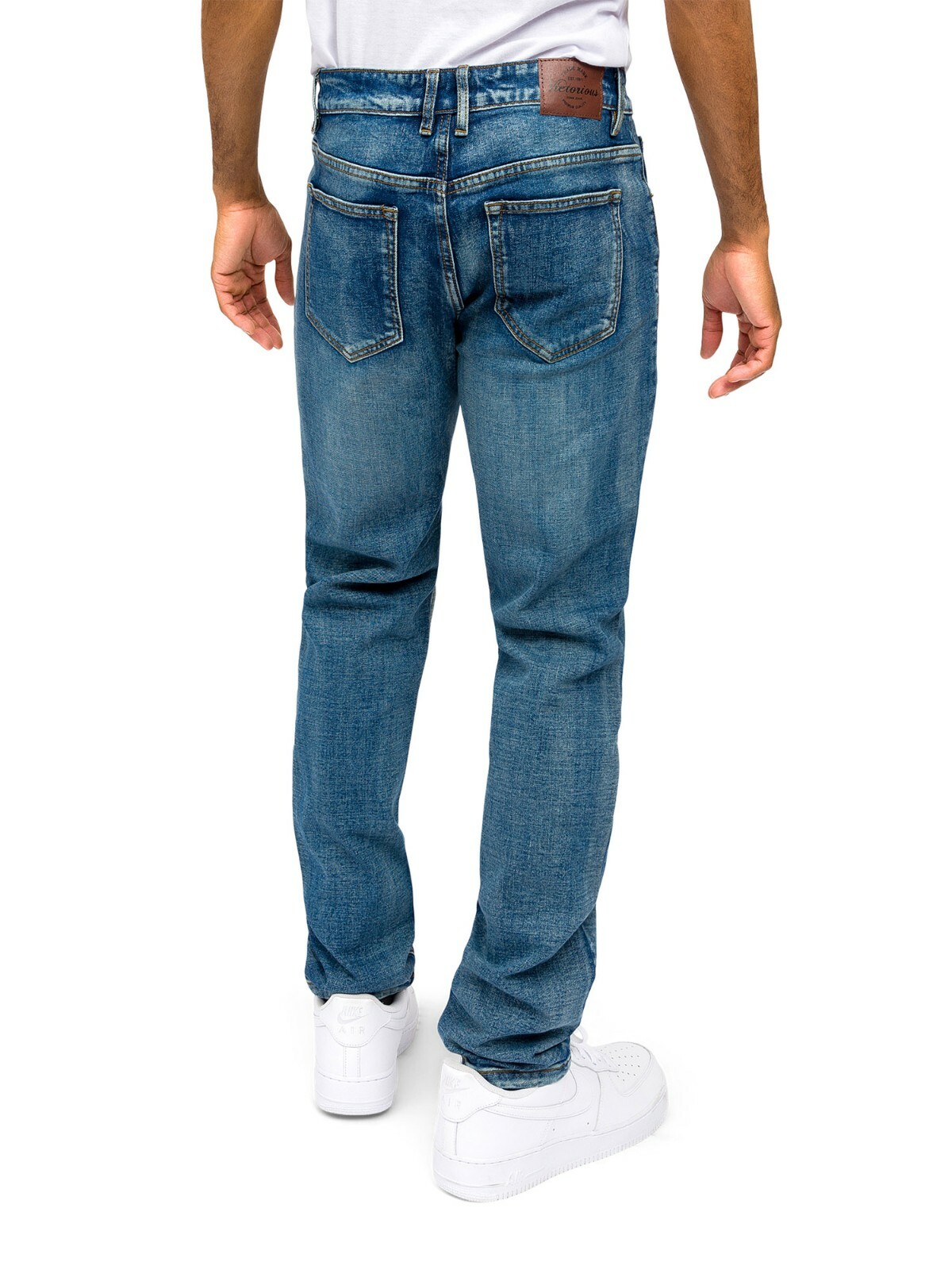 Victorious Men's Premium Washed Denim Pants Slim Fit Stretch Jeans - DL1005