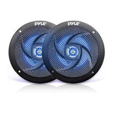 Pyle 5.25 Inch Waterproof Low Profile Marine Speakers, Black 2 Pack  Open Box 