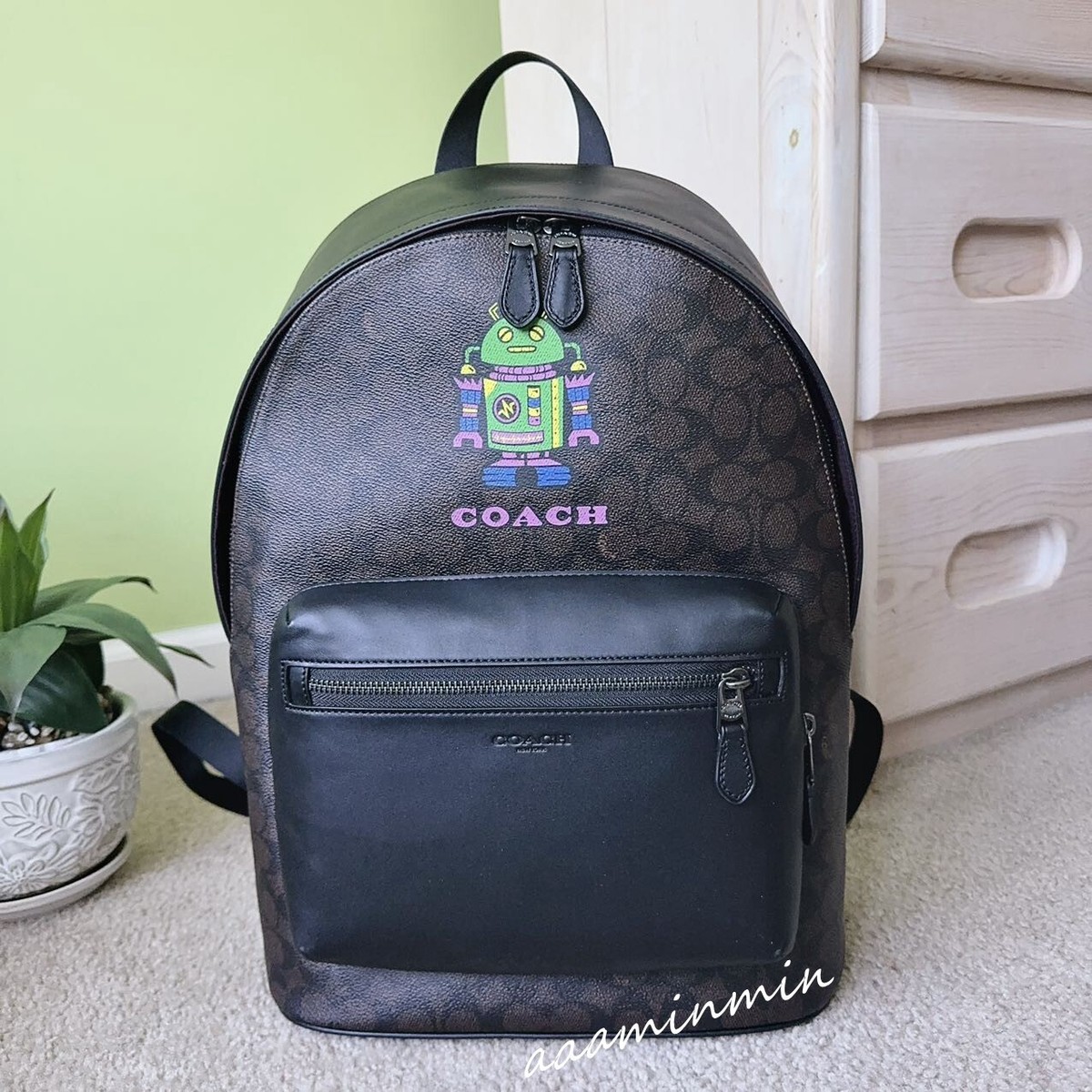 NWT Men's Cosmic Coach West Backpack In Signature Canvas With