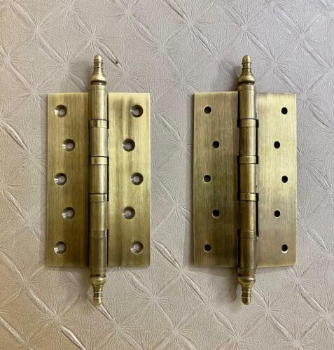 Pair of 5'' Inches Brass Hinges For Fixing Wooden Door OR Window Hardware Item - Picture 1 of 9