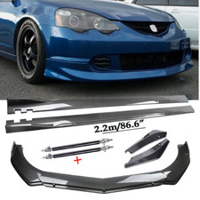 For 02-04 Acura Rsx Carbon Fiber Front Bumper Lip Chin Spoiler Body Kit Side